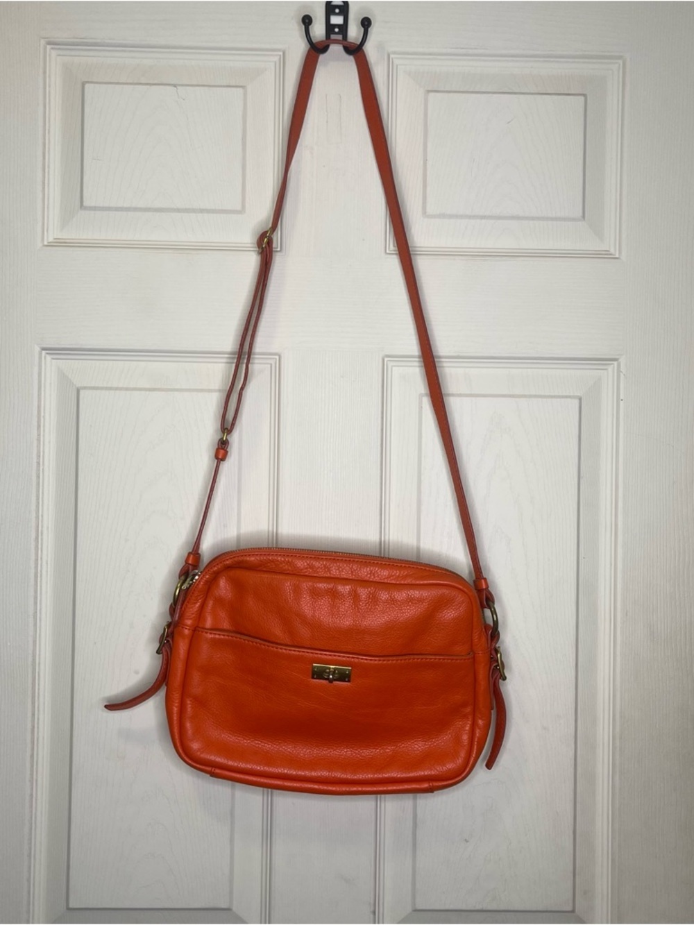 J.Crew 100% Leather Orange Womens Crossbody Bag